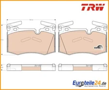 Brake pad set, disc brake Cotec TRW GDB1948 for Mini
