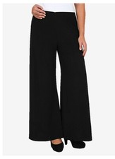 NEW Ladies Stretchy Office Work Pants Womens Carer Uniform Plazzo Trousers Black