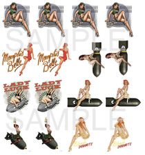 Nose Art Pin Ups Water Slide Decals model airplane pin up girls 3/4" to 1" each