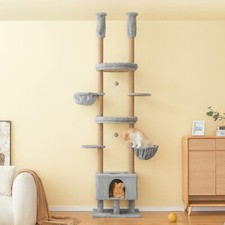 92.9"-102.4" Floor to Ceiling Adjust Multi-level Cat Tree Tower Activity Center
