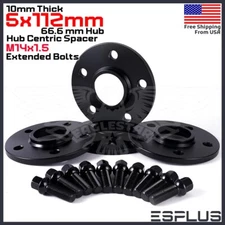 4x 10 mm Audi 5x112 66.6mm Hub Centric Spacer Fit Latest A/Q/R/RS/S/SQ -Series