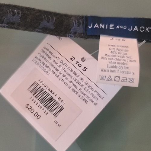 2 Janie & Jack Boys' BOW TIES 1 Navy Velvet 1 Gray w/Reindeer Sz 2 to 5 NWOT - Picture 12 of 14