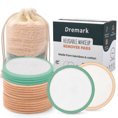 Reusable Makeup Remover Pads 16 Packs Organic Bamboo Reusable Cotton Rounds Wa