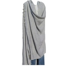Blanket/Throw  Yak Wool Blend Nepal Handmade Over-Sized  Light Gray  White