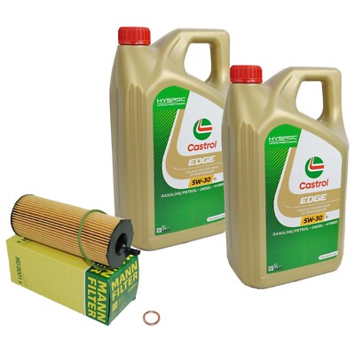 MANN Ölfilter mit 10L Castrol Edge 5W-30LL Longlife Audi A4 A5 A6 A8 Q5 Q7 