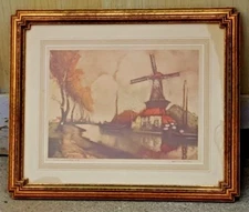 Joost Van Santen PRINT GILT GOLD FRAMED MOUNTED Ruled Matte 20th CENTURY Artist 