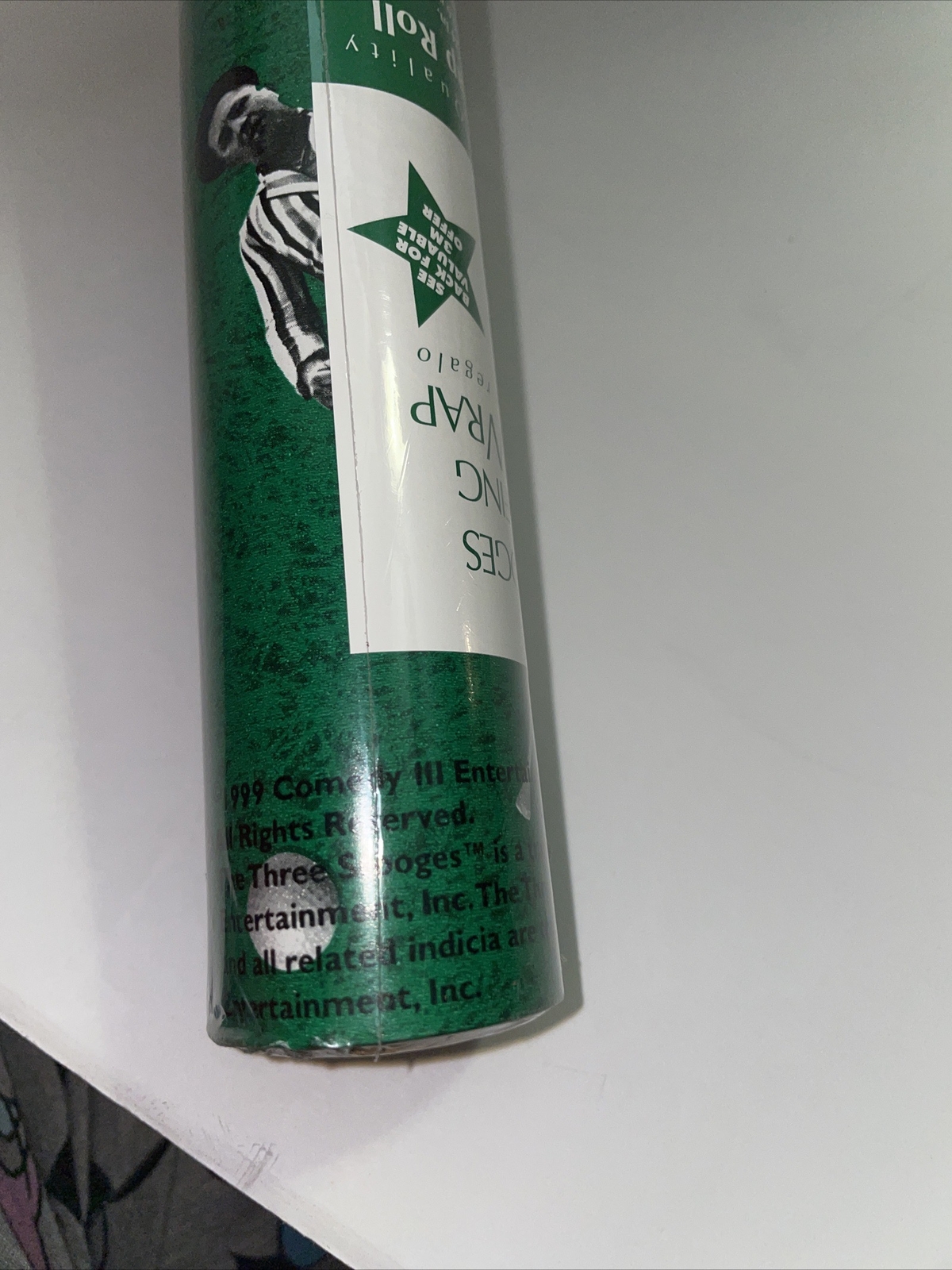 Three Stooges 1999 Wrapping Paper Golf Gift Wrap Green Premium 20ft x 24in  | eBay