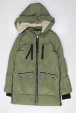 Warehouse Women's Green Puffer Jacket UK 8 Hooded Casual