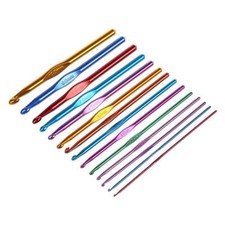 14 PCS Sizes Multi coloured Aluminum Crochet Hooks Needles Set 2mm-10mm