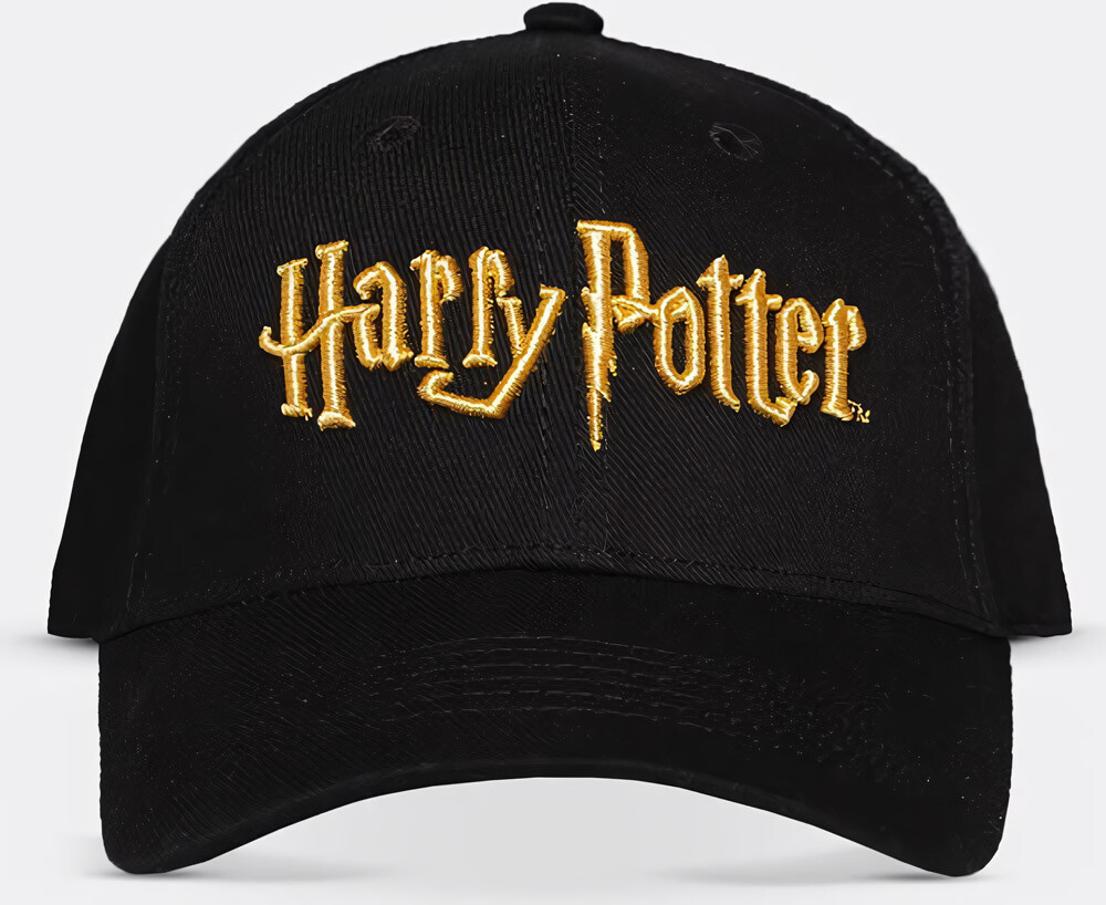 Регулируемая кепка с золотым логотипом Harry Potter - Черный