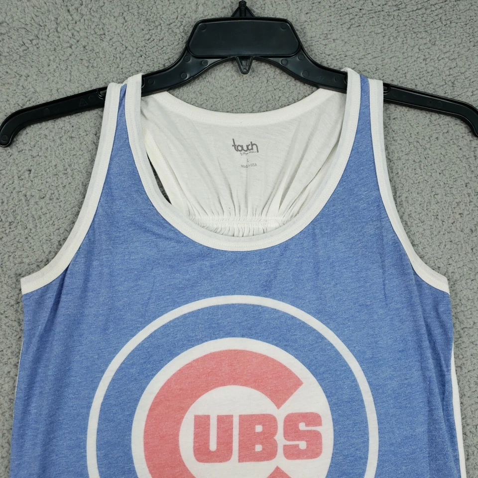 Camiseta sin mangas Chicago Cubs Touch by Alyssa Milano para mujer talla L azul acanalada espalda deportiva Foto 4 de 4