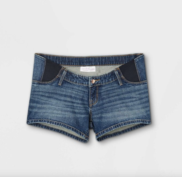 Isabel Maternity Midi Blue Denim Shorts 