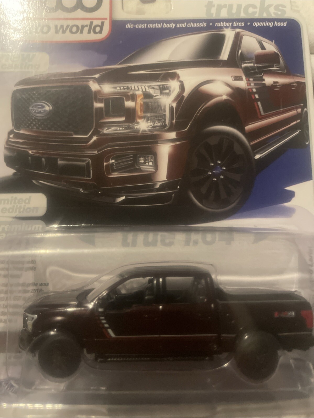 Auto World Premium Series 2020 Ford F-150 Lariat Truck Magma Red 1/64 AW64332 B