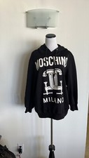 MOSCHINO COUTURE ARNÉS NEGRO HOMBRO FRÍO SUDADERA CON CAPUCHA TALLA: IT50/US12