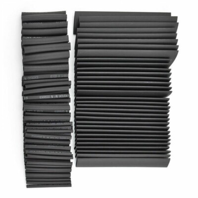170-tlg Schrumpfschlauch-Sortiment Schrumpfschläuche Schwarz Tüte Set in Box 609