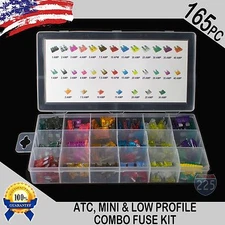 New 165pc ATC / MINI / Low Profile Mini Blade Fuse Assortment Auto Car FUSES Kit
