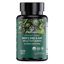 PlantFusion Organic Multivitamin for Men - One Daily Whole Food Blend Mens Mu...
