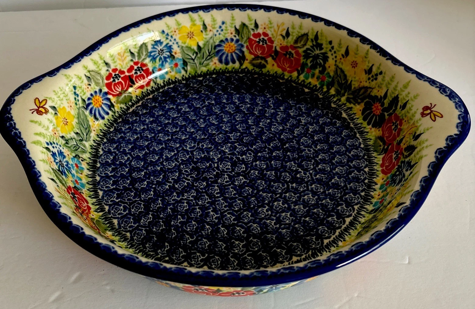 Kalich Polish Pottery Boleslawieck Pie Dish Unikat 578 Stoneware 10” Signed Bees
Opens in a new wind