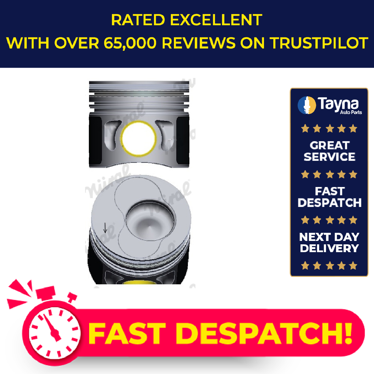 Piston fits VW GOLF Mk3, Mk4 1.9D 91 to 06 Engine Nural VOLKSWAGEN ...