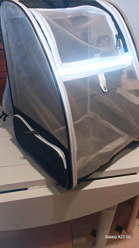 Black Mesh Pet Carrier Backpack, Fabric Carrier Bag w/ Zippered Front Opening