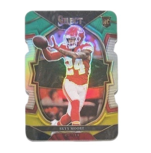 2022 Panini Select Green & Yellow Die-Cut #21 Skyy Moore RC (CHIEFS) !