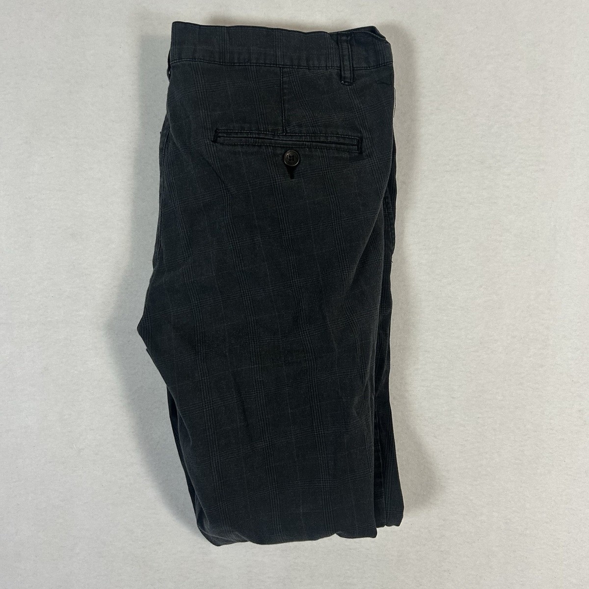 Ben Sherman Men’s 34x32 Slim Fit Chino Pants Black Gray Check Stretch Casual View 5