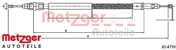 Metzger 10.4739 Seilzug FüR Feststellbremse Handbremsseil Bremsseil-image