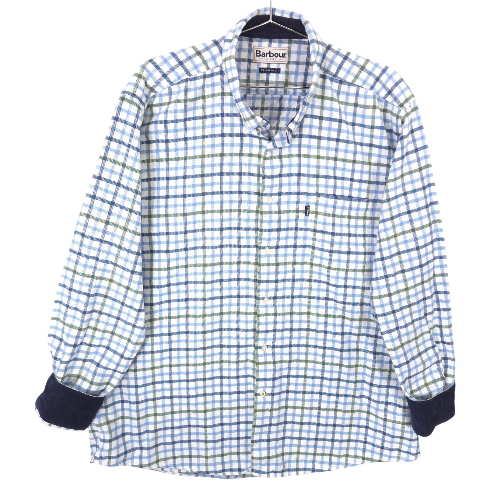 Barbour Men's XL Albert Tailored Fit Corduroy Button Down Shirt with Flip Cuff