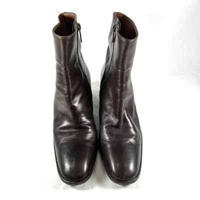 Carel Paris Vtg 90s Y2K Brown Leather Ankle Boots Vibram Sole Designer Luxury 7