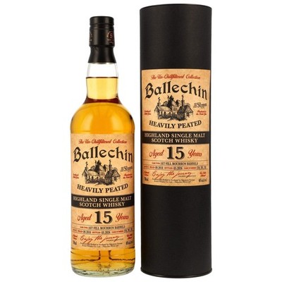 BALLECHIN - 15 Jahre Heavily Peated 1st Fill Bourbon Barrels - 46% Vol.