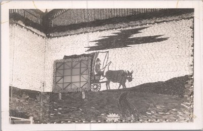 RPPC-Mitchell SD Yesterday Panel Natural Colored Grain Worlds Only Corn Palace 2