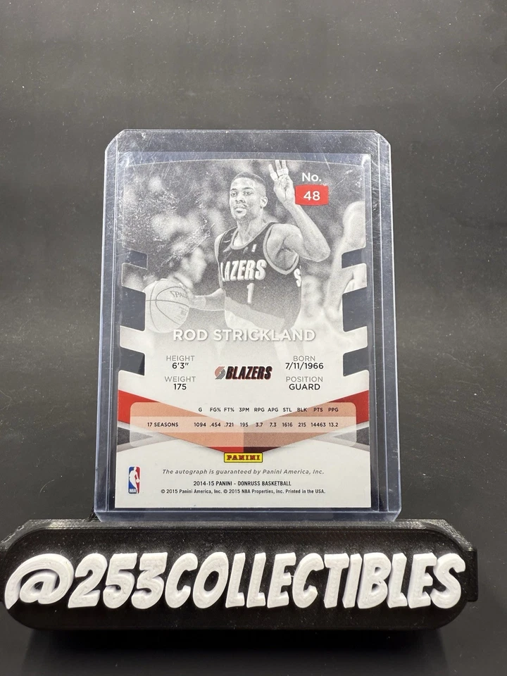2014 Donruss Elite Status Signatures Red Die-Cut /99 SP Rod Strickland #48 Auto - Image 2 of 2