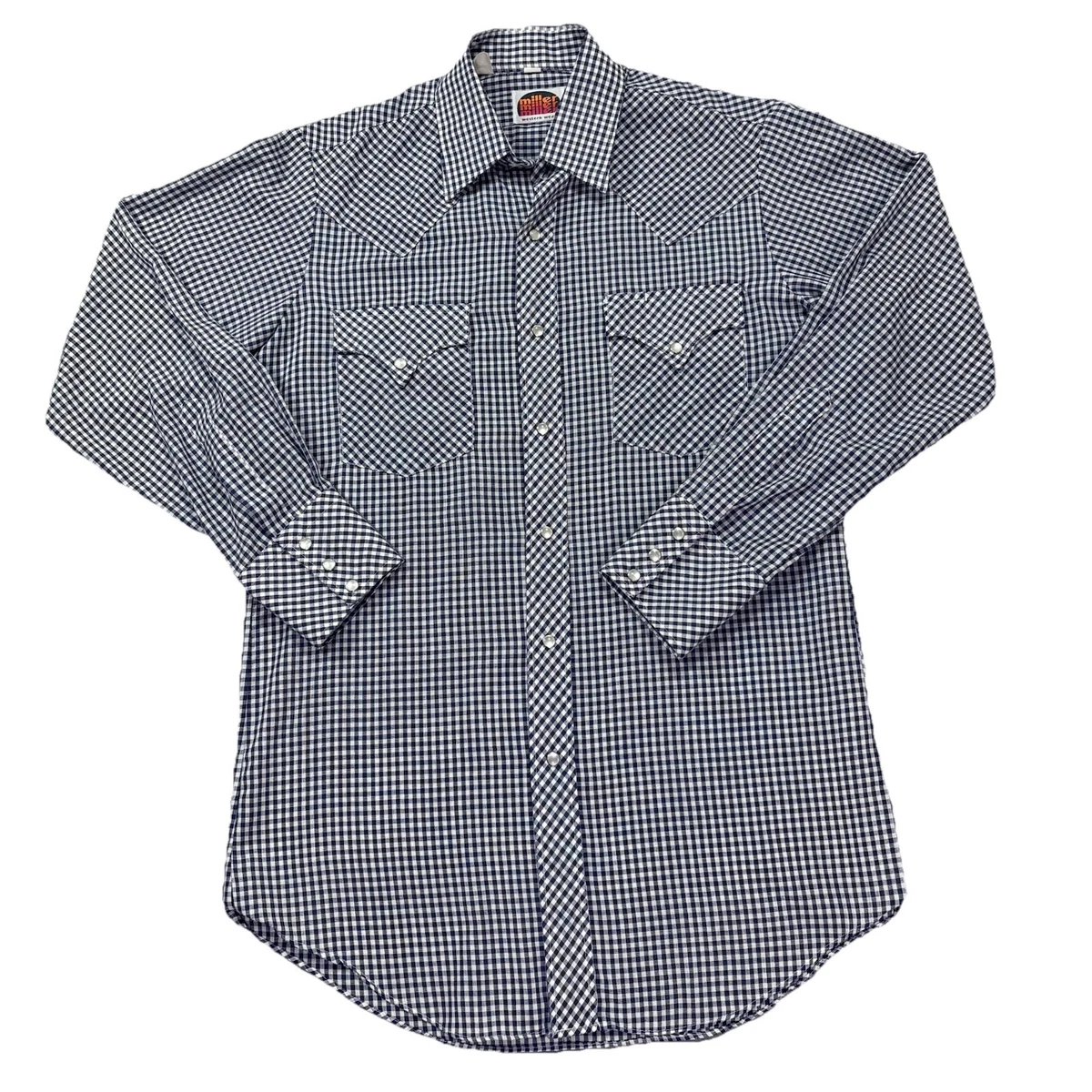 Chemise Western Vintage Miller Stockman – Flanelle à Carreaux, Snaps Nacre – Taille S