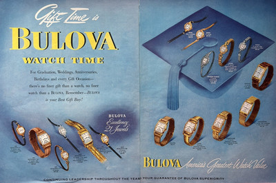 1949 Bulova Watch Americas Greatest Value Models Gift Time Jewels VTG Print Ad