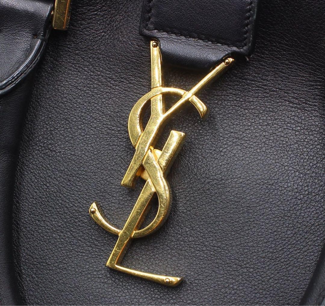 Borsa a tracolla Saint Laurent borsetta bambino cabas pelle nera con tracolla