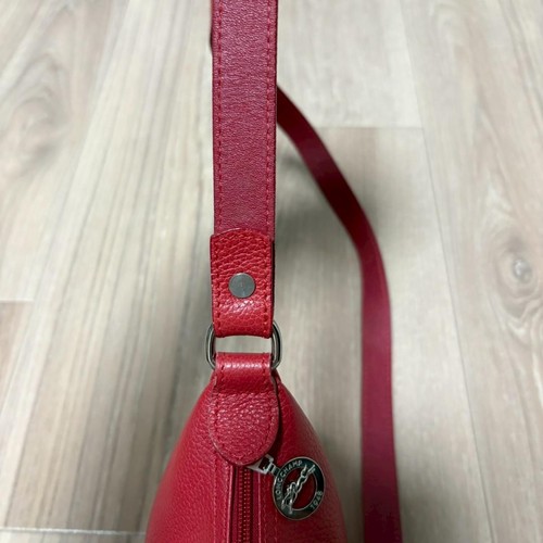 LONGCHAMP Shoulder bag Pebbled leather Red Y2K Vintage Authentic From Japan - Picture 11 of 24