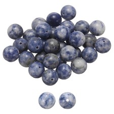 50pcs Blue Spot Natural Stone Beads 10mm Round Loose Bead