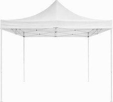 Gazebo da Giardino 3x3 mt Pieghevole Ferro/Tessuto Bianco Amicasa