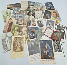 VTG Catholic Religious Lot Crucifix Prayer Cards Medals Novena Mass