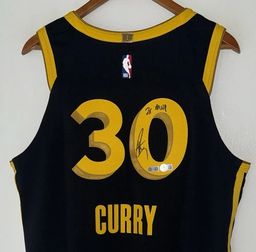 Stephen Curry "2x MVP" Signed Warriors Nike ADV NBA Authentic Jersey USASM & BAS
