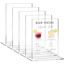 5 Pack Clear Acrylic Sign with Stand 8x10 Blank Table Signs for Wedding