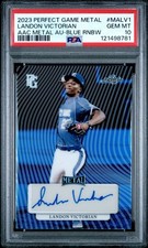 2023 PERFECT GAME METAL LANDON VICTORIAN BLUE RAINBOW AUTO PSA 10