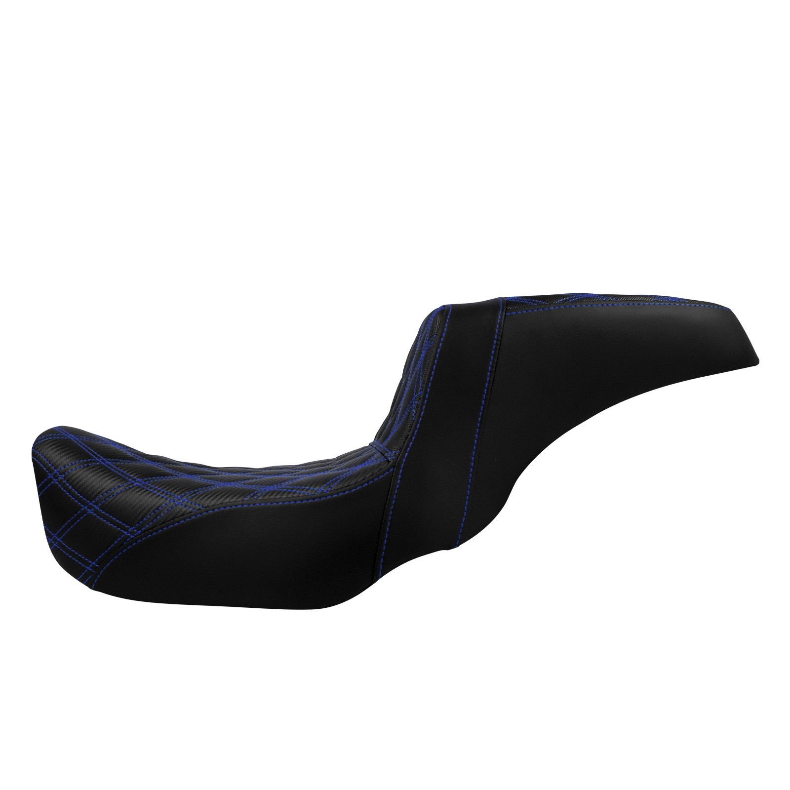 Blue Stitching Driver Passenger Seat Fits For Harley Dyna Wide Super Glide 06-17