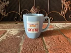 Vintage I Brake For Pyrex Corelle Stoneware Coffee Mug Blue