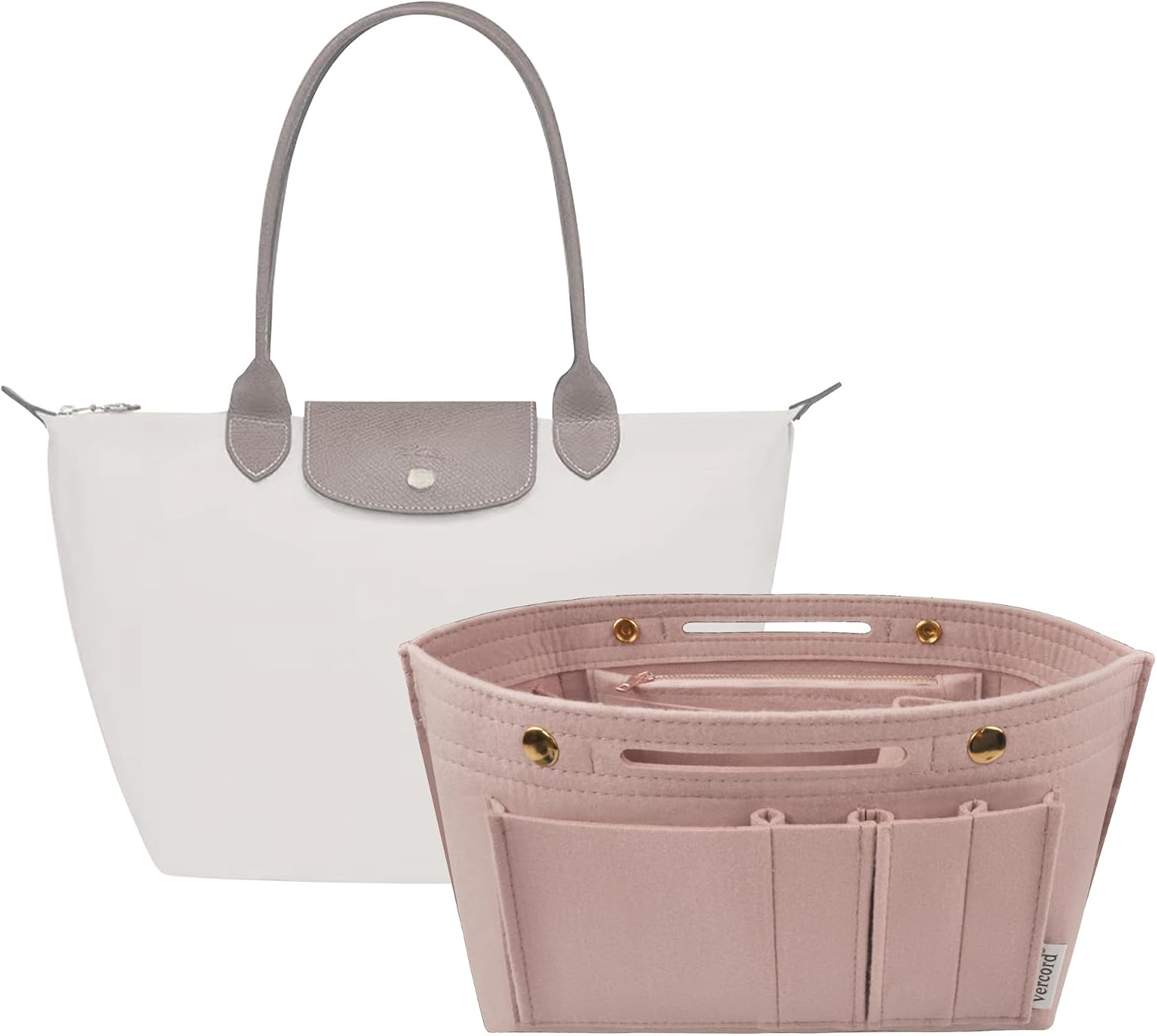 Inceert Purse Organizer Insert for Long Champ Felt Organizer Insert with Zipper ...