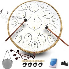 Steel Tongue Drum 15 Notes 14 Inch D-Key Panda Balmy Drum Percussion Instrument