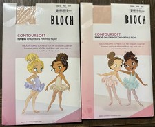 Set / 2 Bloch T0981G, T0982G Girls Footed Tights Pink Size CHP 15-37 lbs NEW