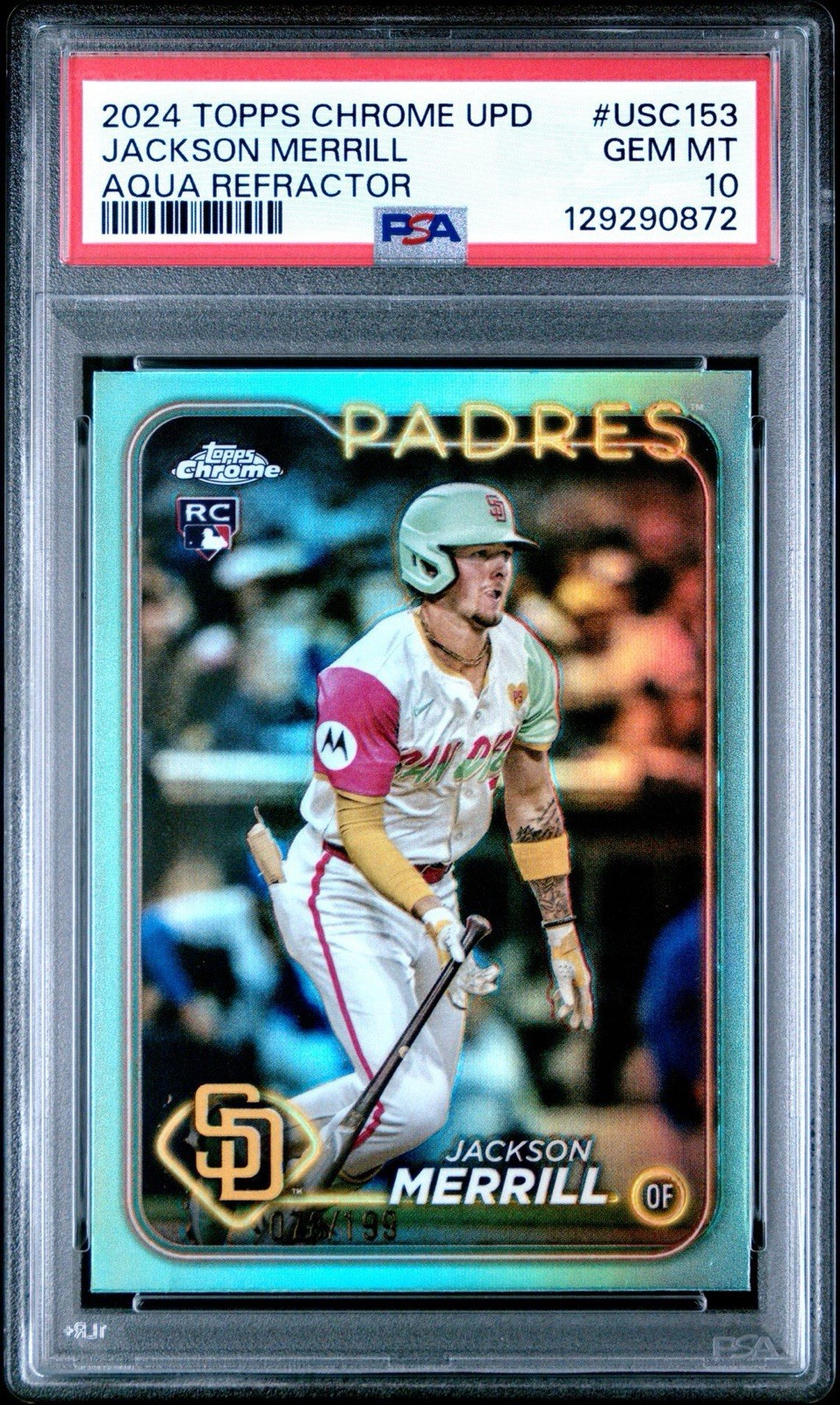 2024 Topps Chrome Update Series - Jackson Merrill #USC153 Aqua Refractor /199