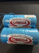Lot of 2 Hilo Omega 2 100 Nylon Crochet Thread 275meters-300yards Turquoise