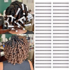 40PCS Perm Rods For Short Long Hair Plastic White Perm Rods For Natural Hair ...
